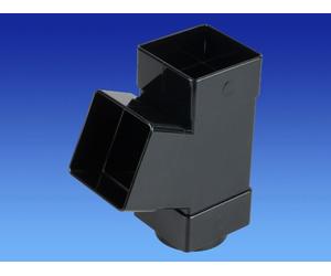 Genuine Wavin OSMA 4T835 Black Pipe Branch 67.5 Degree for 61mm Square downpipes - Beware Unbranded Inferior Copies - Return if not Branded OSMA