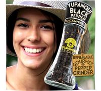 Genuine Yupanqui BLACK IMPERIAL pepper mill |Award-Winning Peppercorns -7.5In Premium Organic Black Pepper Grinder with peppercorns - Peppercorn Grinder with 3.5oz of 100% YUPANQUI Organic Peppercorns