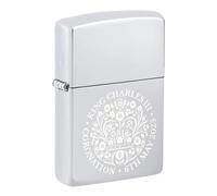 Genuine Zippo lighter King Charles Coronation Special Edition High polish chrome
