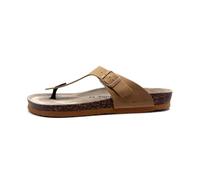 Genuins Rosas Oiled Leather Sandals For Women & Men, Slip On Toe Post Style with Cork Footbed and Arch Support, Adjustable Buckle Lightweight Everyday On The Go Wear, Travel Days, and Beach Outings