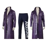 GENUSKIN Joker Jared Leto Crocodile Leather Trench Coat and Pants Squad Halloween Costume (Small)