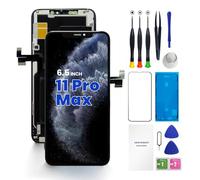 Genverdix for iPhone 11 Pro Max Screen Replacement, 6.5 ’’ 3D Touch FHD Display Digitizer Repair kit Fully Compatible with Face ID, High Contrast and Sharp Detail, Easy Installation