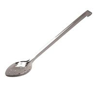 Genware 16340 Stainless Steel Perforated Spoon with Hook Handle, 350 ml Capacity