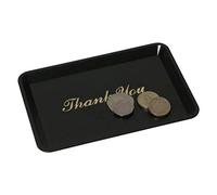 Genware 3022-03 'Thank You' Tip Tray, 4 1/2" x 6 1/2", Black