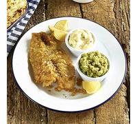 Genware 45026 Enamel Wide Rim Plate, White, 260mm Diameter