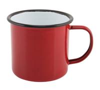 Genware 50018RED Black Rim Enamel Mug, Red, 360mL Capacity