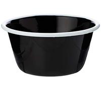 Genware 59512 Enamel Round Deep Pie Dish, 12 cm, Black/White