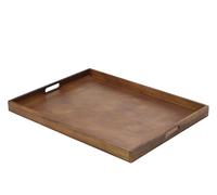 Genware Butler Tray 64 x 48 x 4.5cm, Single, Acacia Wood, Brown, Rectangular