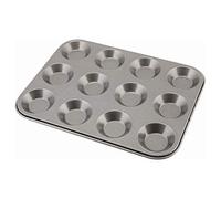 Genware Carbon Steel Non-Stick 12 Cup Bun Tray - Case of 6
