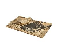 Genware DG398 Newspaper Print Greaseproof Paper Brown 25 x 35cm - Pack of 1000