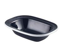 Genware Enamel Pie Dish Black with White Rim 16cm, 44016BK, Single