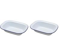 Genware Falcon 16cm Oblong Enamel Pie Dish (Pack of 2)