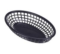 GenWare Fast Food Basket Black Oval 23.5 x 15.4cm, FFB23-B, Pack of 6