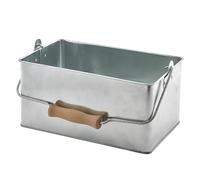 Genware Galvanised Steel Rectangular Table Caddy - Table Tidy for Sauces, Cutlery and Napkins