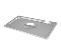 Genware GN13-NLID Stainless Steel Gastronorm Pan with Notched Lid, Size 1/3