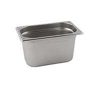 Genware GN14-200 Stainless Steel Gastronorm Pan, 1/4 GN, 265 mm Length, 164 mm Width, 200 mm Deep