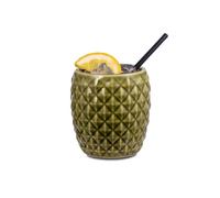 Genware Green Pineapple Tiki Mugs 14oz / 400ml - Set of 4 - Pineapple Shaped Tiki Cocktail Mug