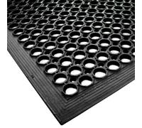 Genware MAT14 Rubber Matting Roll, Black, 900mm x 1500mm x 14mm