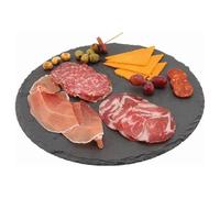 Genware Natural Edge Round Slate Platter 30cm - Pack of 5