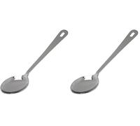 Genware NEV-300014 Serving Spoon with Hanging Hole, Stainless Steel, 14" (Pack of 2)