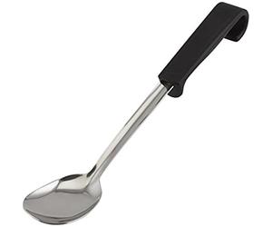 Genware NEV-577-10 Small Spoon with Plastic Handle, Black