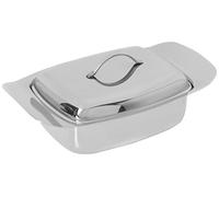 Genware NEV-6003 Butter Dish And Lid, Stainless Steel, 250 g, 0.5 lb.