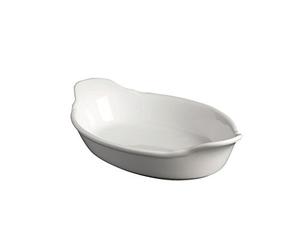 Genware NEV-B23A-W Royal Oval Eared Dish, 25 cm, White (Pack of 4)