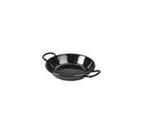 Genware NEV-E0212 Enamel Miniature Paella Pan, 12 cm, Black (Pack of 10)