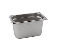 Genware NEV-GN14-100 Stainless Steel Gastronorm Pan, Size 1/4, 100 mm Deep