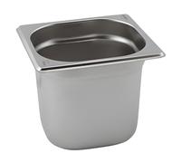 Genware NEV-GN16-150 Stainless Steel Gastronorm Pan, Size 1/6, 150 mm Deep