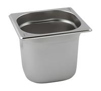 Genware NEV-GN16-65 Stainless Steel Gastronorm Pan, Size 1/6, 65 mm Deep