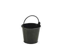 Genware NEV-GSB10BK Galvanised Steel Serving Bucket, 10 cm, Black