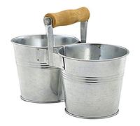 Genware NEV-GSB10COM Galvanised Steel Combo Serving Buckets, 10 cm
