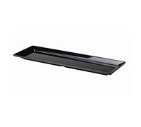 Genware NEV-MEL24-BK Melamine Platter, GN 2/4 Size, 53 cm x 16 cm, Black