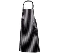 Genware NEV-NA08 Navy Butchers Stripe Bib Apron, 87 cm x 100 cm