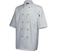 Genware NEV-NJ09-S Jacket, Superior Short Sleeve, Small, White