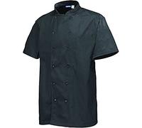 Genware NEV-NJ20-XXL Jacket, Basic Stud Short Sleeve, XX-Large, Black