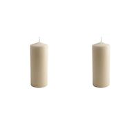 Genware NEV-PLC20 Pillar Candle, 20 cm Height x 6.8 cm Diameter, Ivory 100 Hours (Pack of 2)