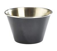 Genware NEV-RAMST6BK Stainless Steel Ramekin, 6 oz., Black