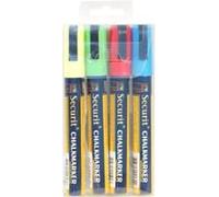 Genware NEV-SMA510-V4 Chalk Marker, Medium, 4 Colour Pack R, G, Y, BL