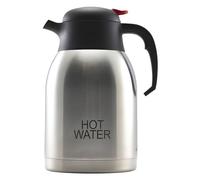 Genware NEV-V2099HOTWATER Vacuum Push Button Jug, Inscribed Hot Water, 2.0 L