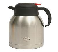 Genware NEV-V2099TEA Jug, Stainless Steel, Vacuum Push Button, 2.0 L, Inscribed Tea