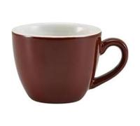 Genware Porcelain Brown Bowl Shaped Cup 90ml / 3oz, 312109BR, Pack of 6