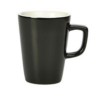 Genware Porcelain Latte Mug Black 12oz / 340ml, 322135BK, Pack of 6