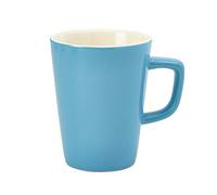 Genware Porcelain Latte Mug Blue 12oz / 340ml, 322135BL, Pack of 6