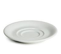 Genware Royal Double Well Saucers 15cm - Pack of 6 | Porcelain Saucers, White Saucers | Commercial Quality Tableware for Domestic and Catering Use