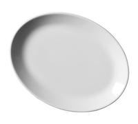 Genware Royal Oval Plates 28cm - Pack of 6 | 11inch Dinner Plates, Porcelain White Plates