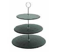 Genware SLT-3TCS Slate 3-Tier Cake Stand, 20 cm/25 cm/30 cm