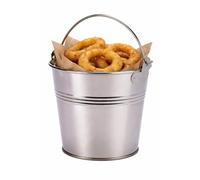 GenWare Stainless Steel Serving Bucket 12cm - Mini Table Presentation Bucket for Fries, Sides & Bar Snacks, Commercial Catering Serveware