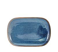 GenWare Terra Porcelain Aqua Blue Rectangular Plate 34.5 x 23.5cm (1 x 6)